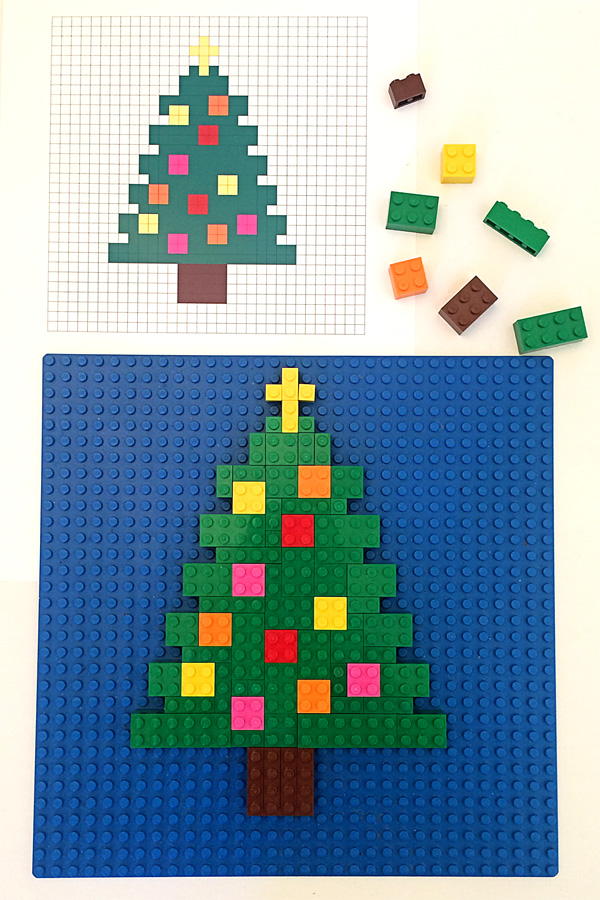 Lego Mosaics For Kids 3 Printable Christmas Building Challenges