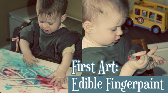 Toddler art experiences-Edible Fingerpaint via Childhood 101