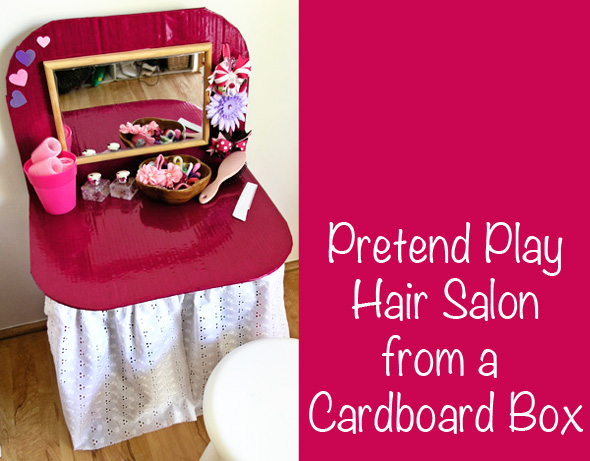 Pretend Play Hair Salon from a Cardboard Box | Childhood 101
