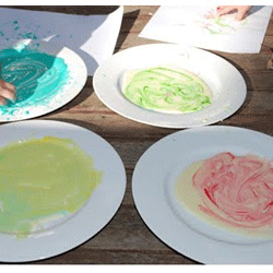 baby play ideas condensed milk painting