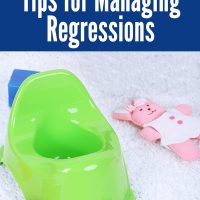 Tips for managing regressions with potty training