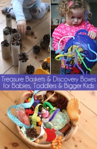 Ideas for Discovery Boxes & Treasure Baskets for Babies, Toddlers & Bigger Kids
