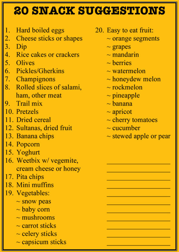 20 lunch box snack suggestions