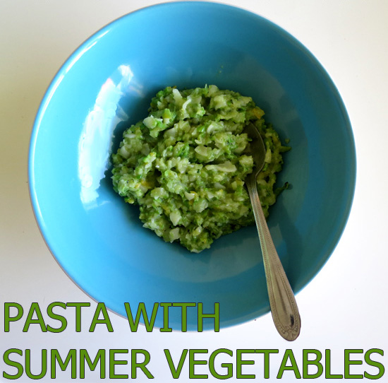 Homemade baby food recipe Pasta with Summer Vegetables