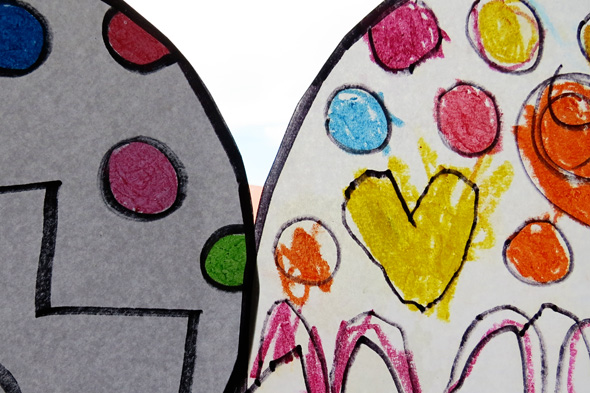 Childhood 101 Kids Art Ideas - Stained glass effect drawings with oil