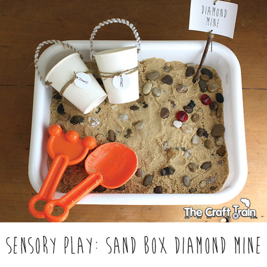 Sensory Play Activities: Sand Box Diamond Mine 