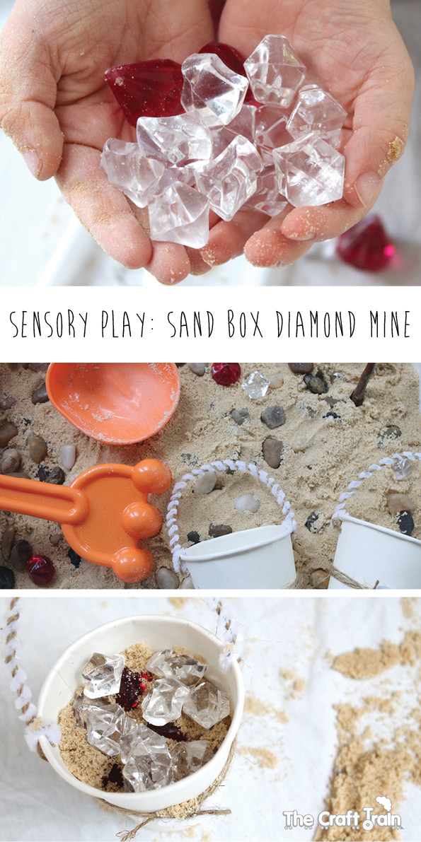 Sand tray play idea: Mining for diamonds