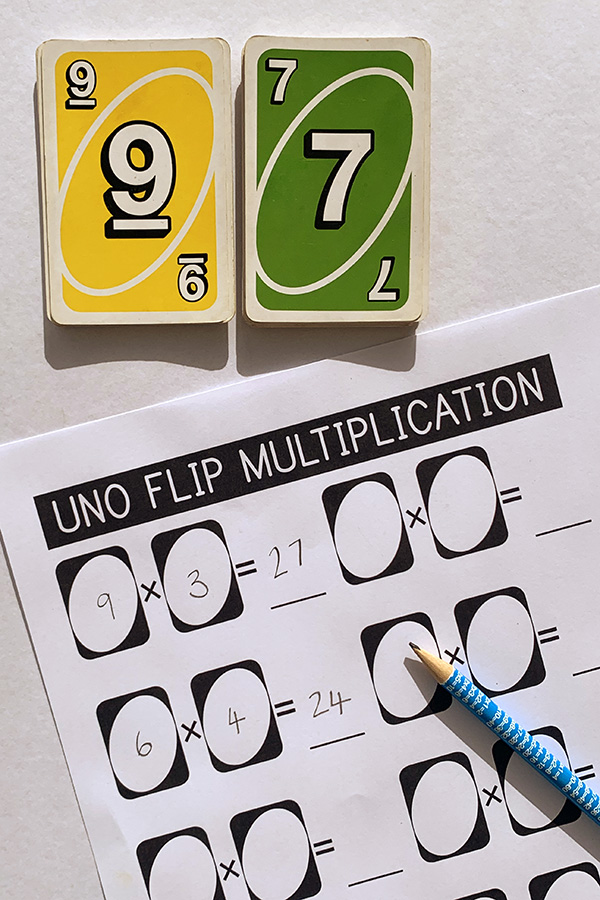 Uno Flip Math Game Multiplication