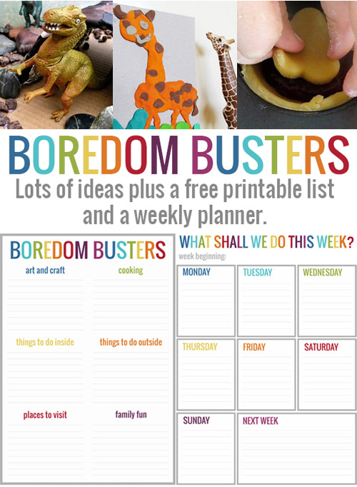 Boredom Busters play planner