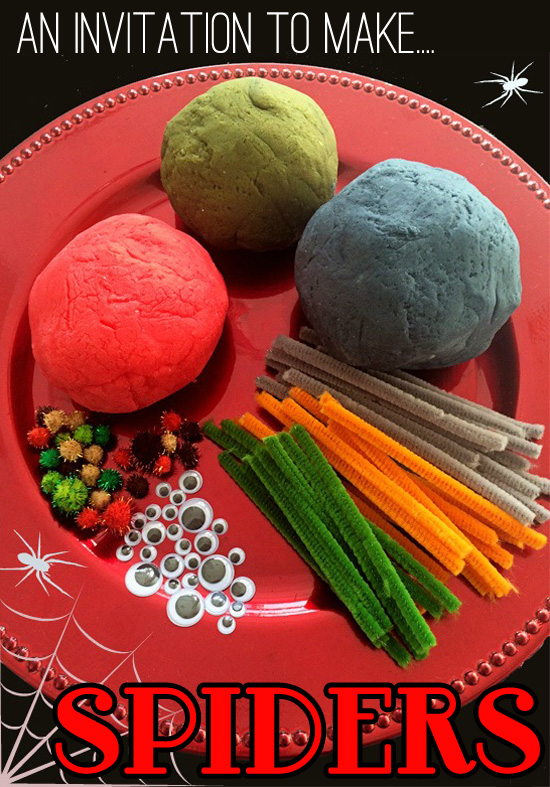 An invitation to play: Playdough spiders