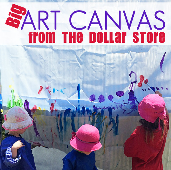 Big Art for Kids on an Improvised Dollar Store Canvas