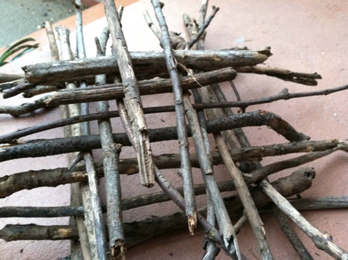 Outdoor Activities for Kids-Building with Sticks