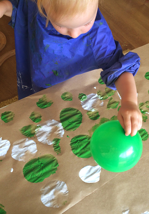 Sensory Play Ideas: Balloon Printing with ideas for additional sensory exploration