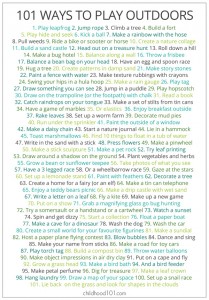 101 Things To Do Outside: A Fun Printable Poster