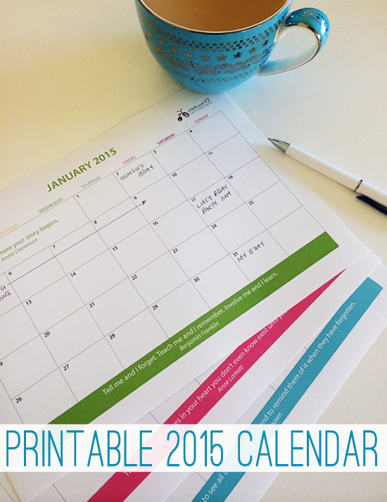 2015 free printable calendar