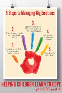 5 Steps to Managing Big Emotions: Printable Poster