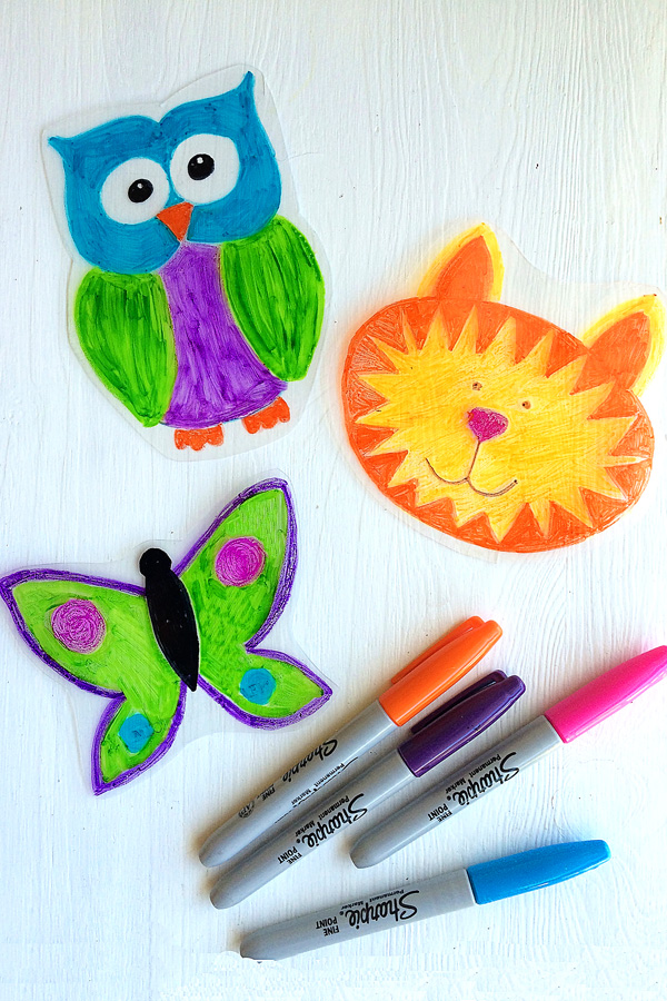DIY Sharpie sewing cards from recycled takeaway lids