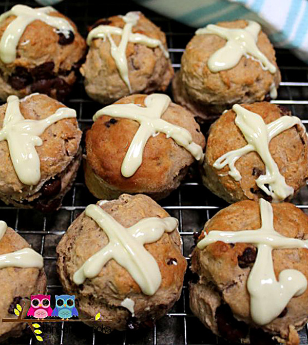 Hot Cross Scones Recipe for Easter. A simpler version of Hot Cross Buns, perfect for cooking with kids.