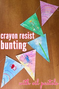 Family Made Oil Pastel Resist Bunting