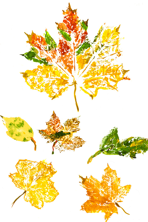Preschool Autumn activities: Leaf Printing