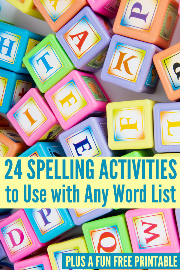 24 FUN ACTIVITIES TO USE WITH ANY WORD LIST Great ideas for spelling revision.
