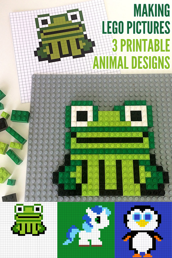 Making Lego Pictures: 3 Printable Animal Designs