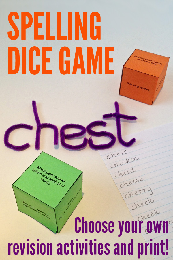 Spelling Dice Game Printable