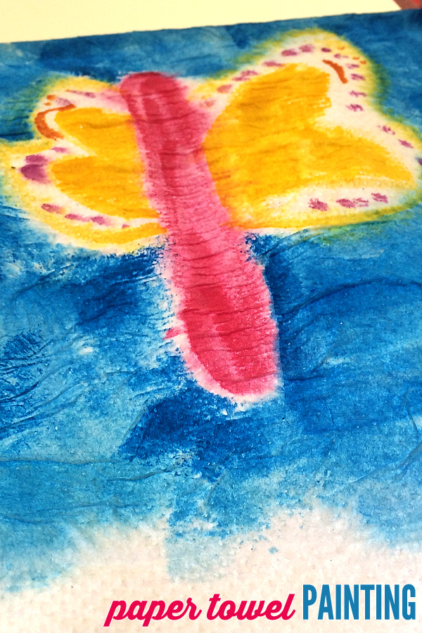 Kids Watercolour Painting Ideas: Paper towel painting