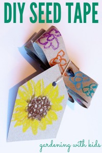 Gardening with kids: Make Seed Tape. A great gift or party favour idea.