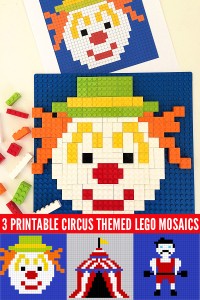 2D Lego Mosaics: 3 Printable Circus Designs