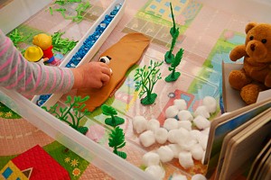 We're Going on a Bear Hunt Story Sensory Bin
