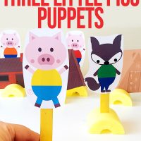 Free printable Three Little Pigs Puppets for Storytelling