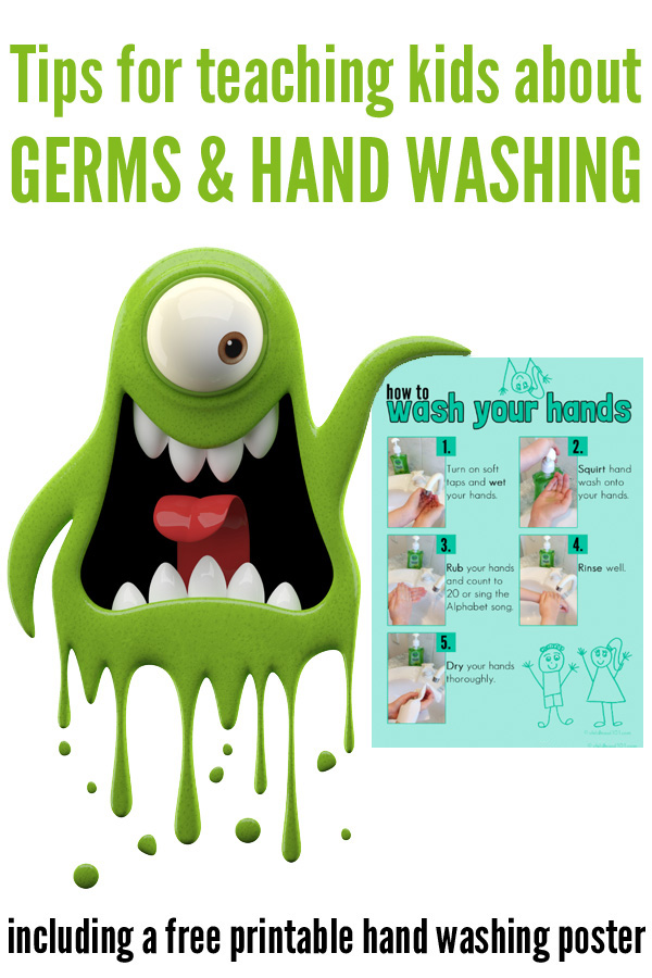 All About Germs & Hand Washing Free Printable Poster