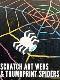 Spider-web-scratch-art-with-thumbprint-spider