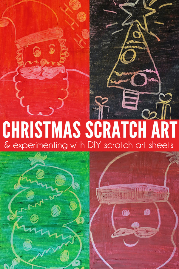 Kids Art Ideas: Christmas scratch art and experimenting with DIY scratch art sheets
