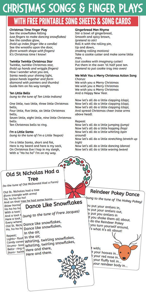 12 Christmas Action Songs & Finger Plays for Preschool & Kindergarten