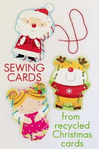 Sewing Cards from Recycled Greeting Cards