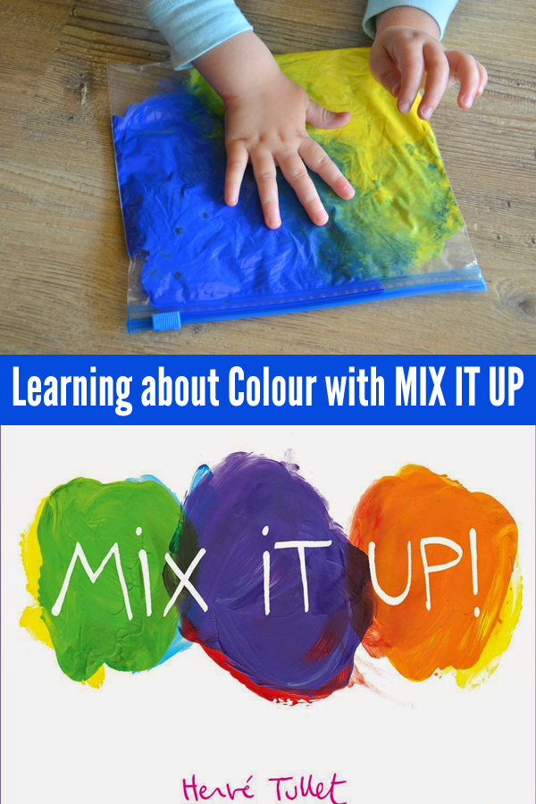 Toddler art: Learning About Colour Mixing with Mix It Up and Press Here
