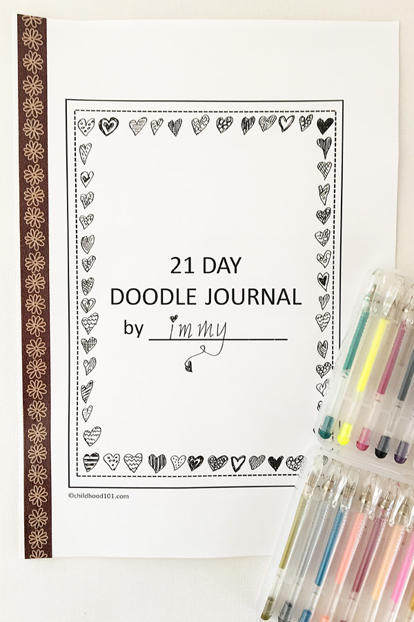 21 Day Printable Doodle Journal for Kids: Use doodles to inspire writing as an introduction to journalling for kids