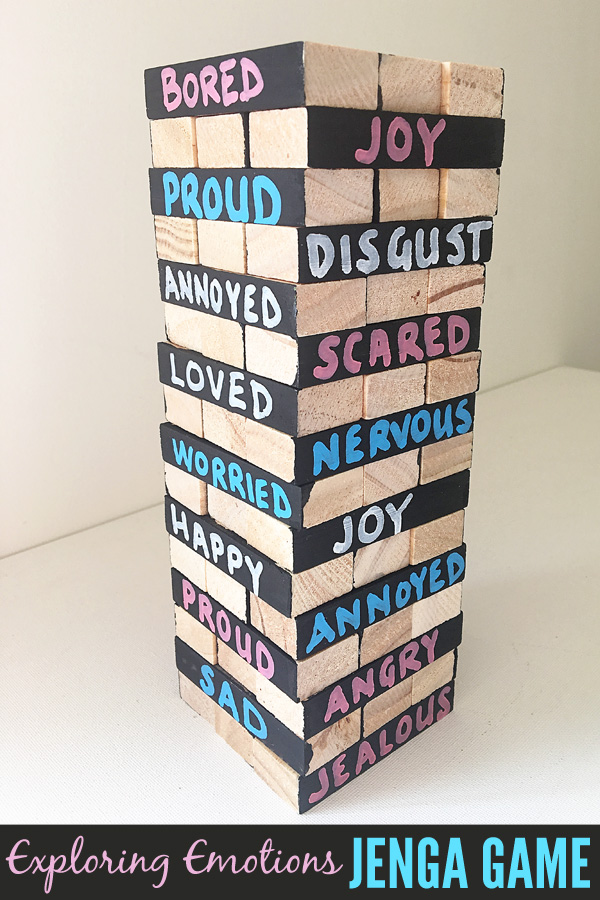Exploring Emotions Jenga Game. Help children learn to identify big emotions and their triggers with this fun twist on the game of Jenga.