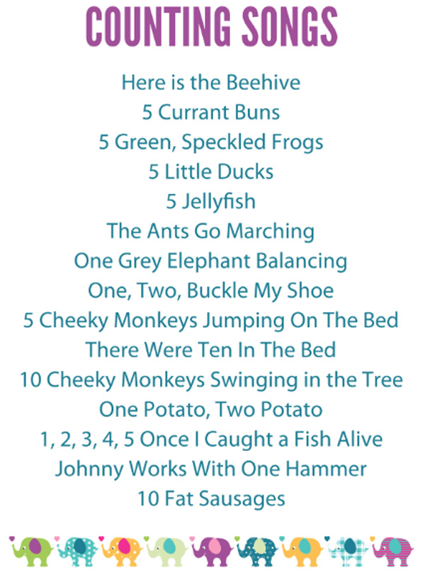 15 Preschool Counting Songs Fingerplays Rhymes