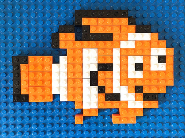 Finding Dory Inspired Lego Mosaic Patterns. Free printable.