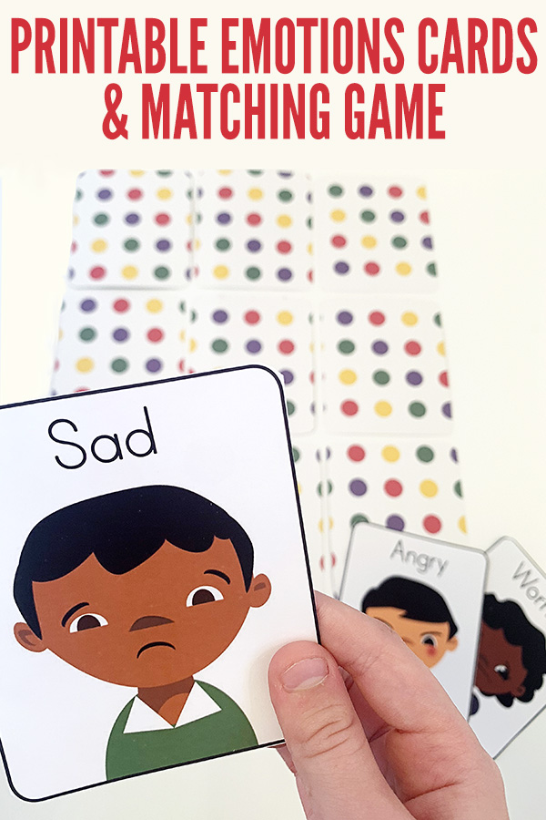 Free printable emotions cards and matching game