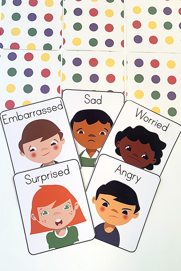 Free printable emotions cards and memory game