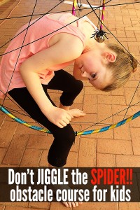 Don't Jiggle the Spider!! Halloween Obstacle Course Fun for Kids