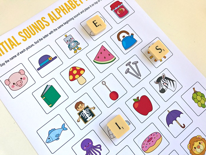 Initial Sounds Alphabet Matching Game - Free Printable for Preschool, Kindergarten and First Grade