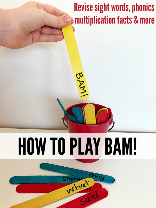 Learning Games for Kids: How to Play BAM!! for sight words, phonics, multiplication tables and more!