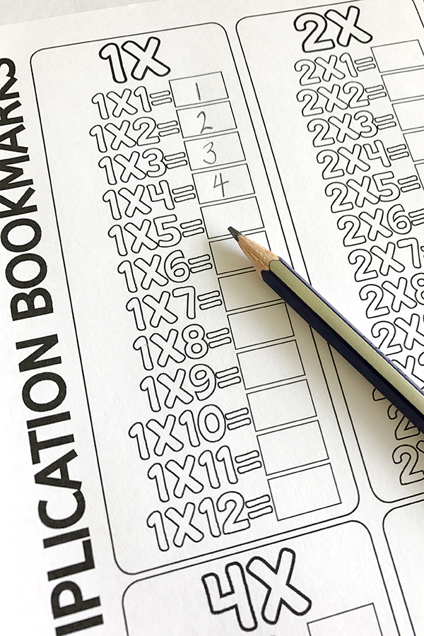 Printable Multiplication Bookmarks for times tables revision. Great for home and classroom.