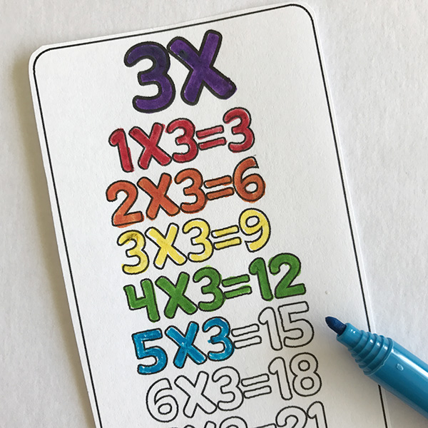 Printable Multiplication Table Bookmarks