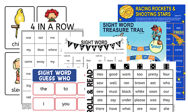Sight word games printable resource pack
